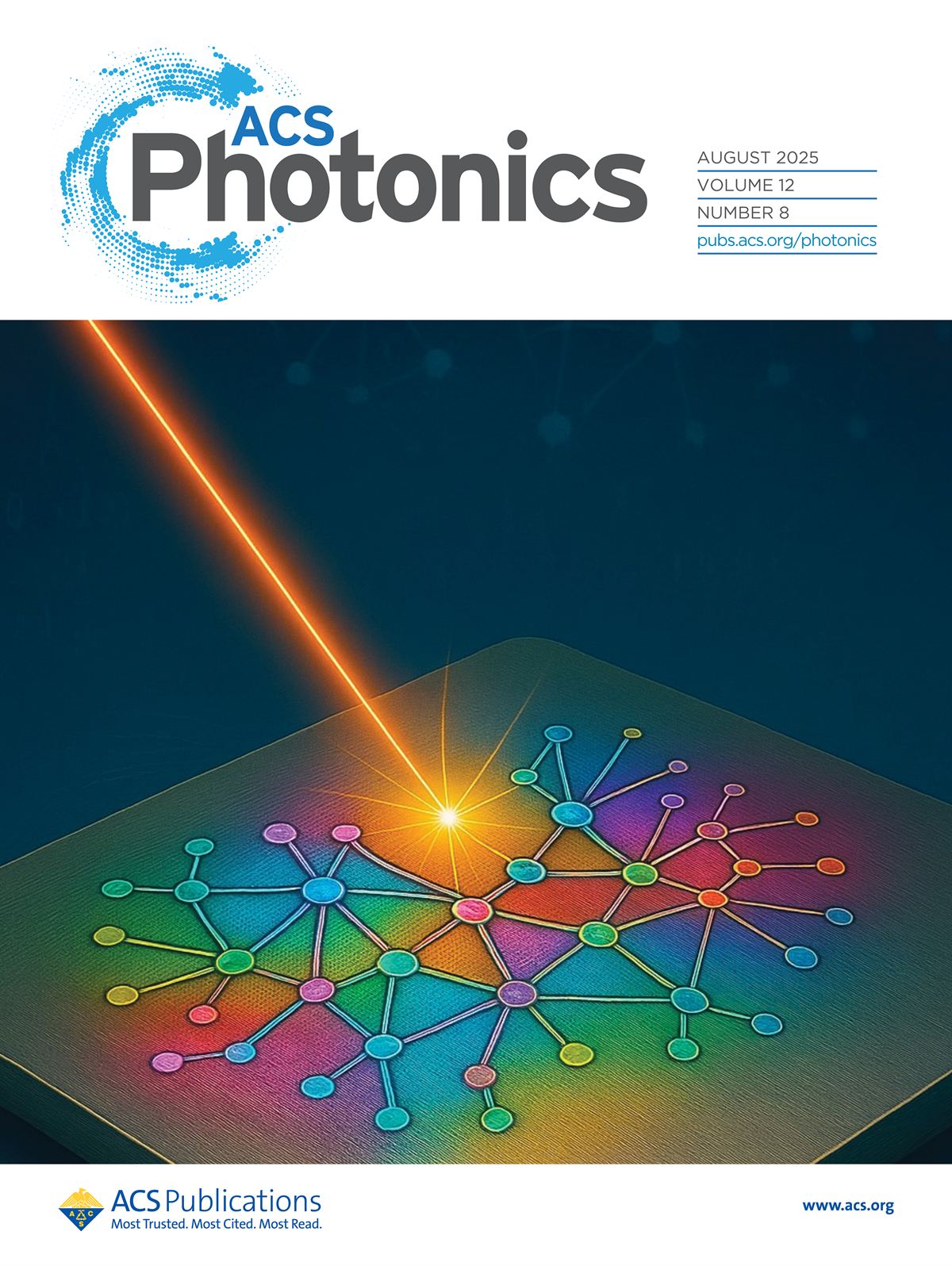 ACS Photonics August 2025 supplementary cover featuring HW Group research on laser-induced color prediction