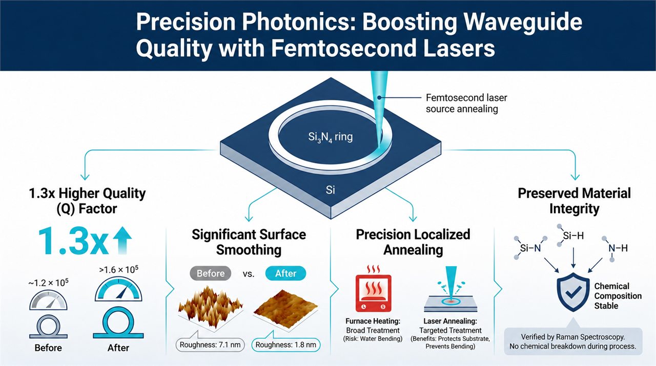 Femtosecond laser annealing for silicon nitride waveguides